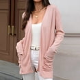 thumbnail image 2 of Women's Knit Cardigan Long Sleeve Open Front Sweater Casual Loose Fit Pocket Outwear For Fall Winter Spring Cardigan Sweaters for Women, 2 of 2