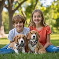 thumbnail image 3 of Dog Bandana 2 Pack,Brown Mushroom Leaf Dark Blue Pattern Bandanas for Dogs,Cat Bandana,Small/ Large Dog Bandana 2 Size,Dog Bandanas, 3 of 6