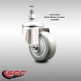 thumbnail image 2 of 3 Inch 316SS Gray Polyurethane Wheel Swivel 10mm Threaded Stem Caster SCC, 2 of 2