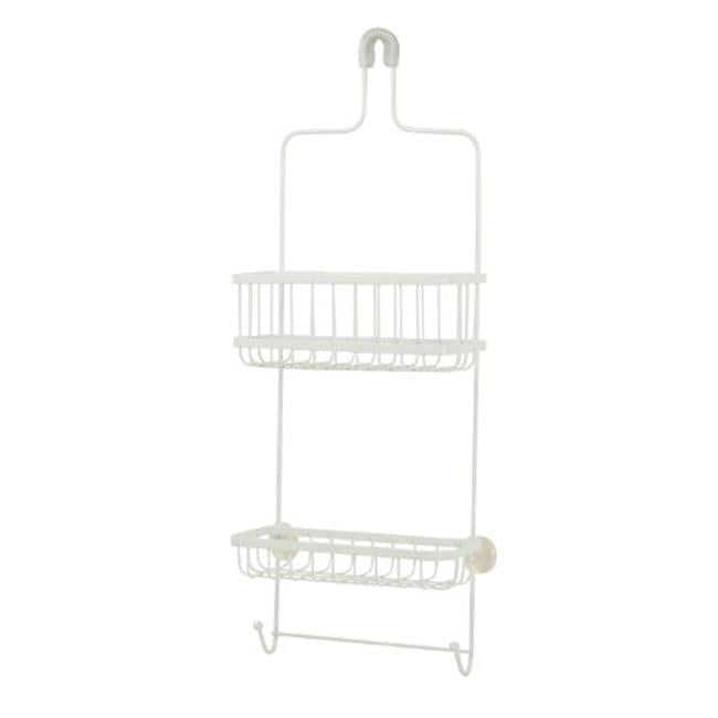 HoneyCanDo BTH03298 shower caddy premium white, white epoxycoated