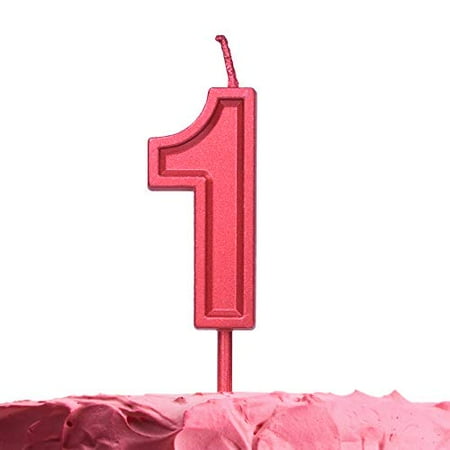 

GET FRESH Number 1 Birthday Candle â€“ Red Number One Candle â€“ Elegant Red Number Candles for Birthday Anniversary Wedding Party â€“ Perfect Baby 1st Birthday Candle for Cakeâ€“