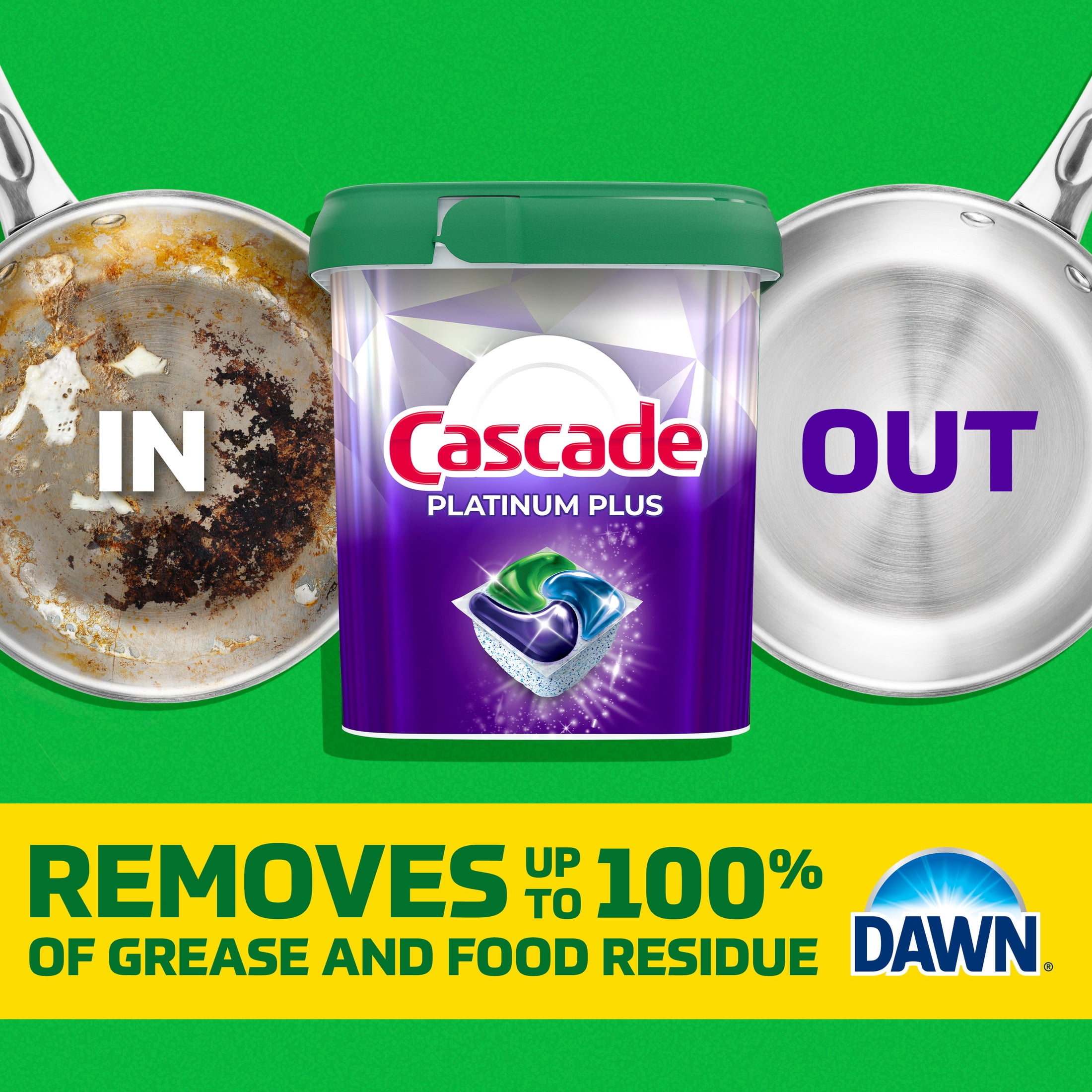 Cascade Platinum Plus Dishwasher Detergent Clean, 62 Count