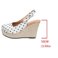 thumbnail image 4 of Hurxie Womens Closed Toe Platform Espadrilles Lace Wedge Heel Sandals White 8.5, 4 of 8
