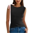 thumbnail image 1 of Yuyuzo Débardeurs pour Femmes Été Sans Manches Col Rond Extensible Ajusté T-Shirts Basiques, 1 of 7