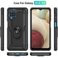 thumbnail image 2 of Grade Drop Impact for Samsung Galaxy A12 Case Galaxy A12 5G Case 360 Metal Rotating Ring Kickstand Holder  Heavy Duty Shockproof Case for Galaxy A12 5G Phone Case (Black), 2 of 14