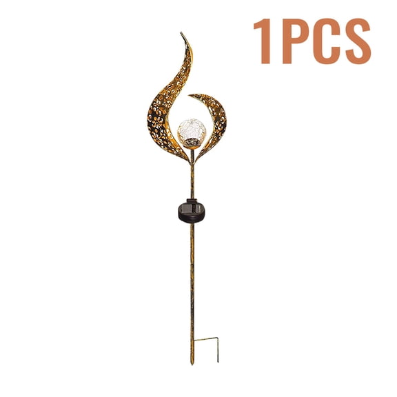 Solar Flame Garden Stake Light Outdoor, Hollow Design Ground Light for Yard Patio Lawn, LED Landscape Lighting for Garden Pathway Decorative Outdoor Decor, 1 Pack