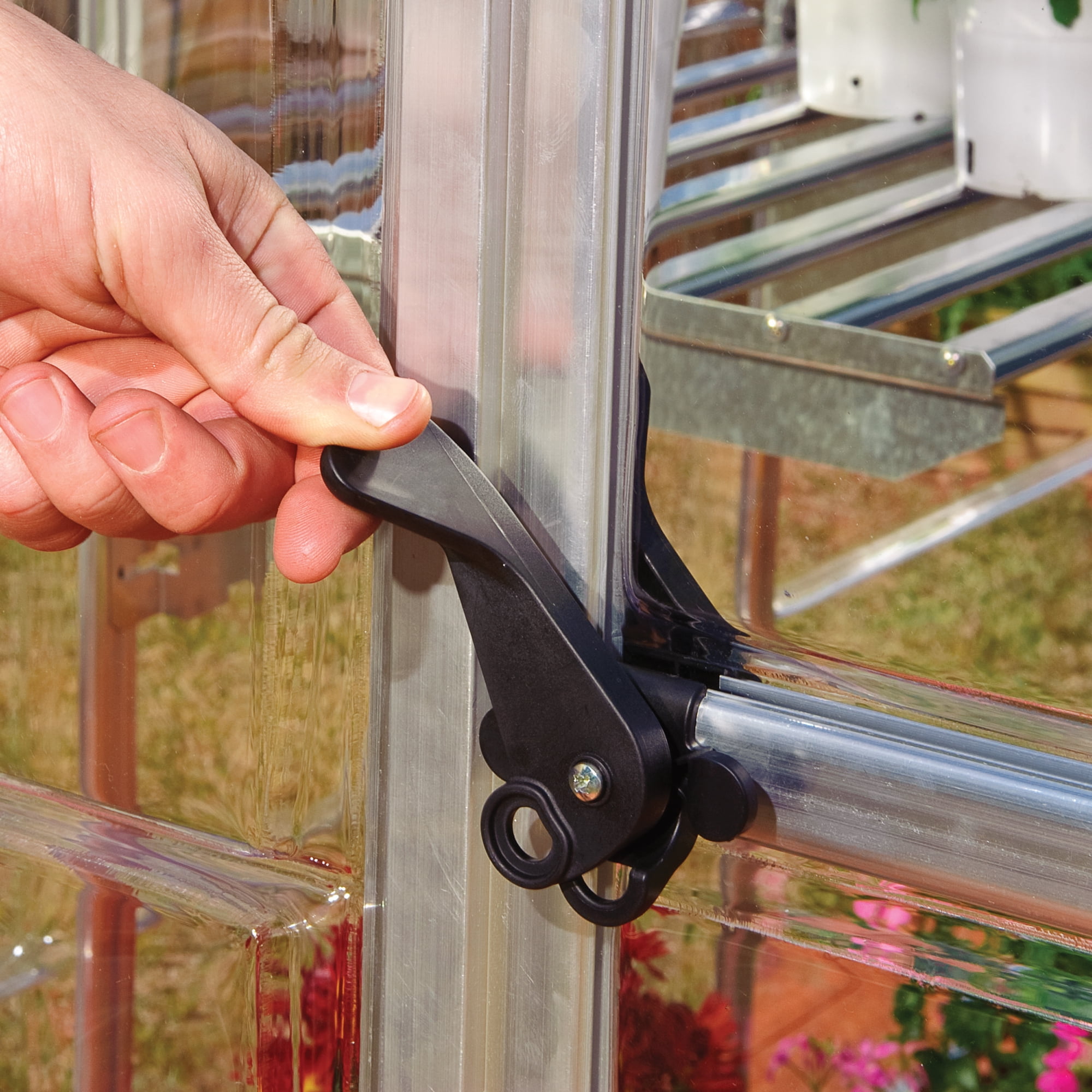 Palram - Canopia Hybrid 6' x 10' Polycarbonate/Aluminum Walk-In Greenhouse – Silver - with Roof Vent