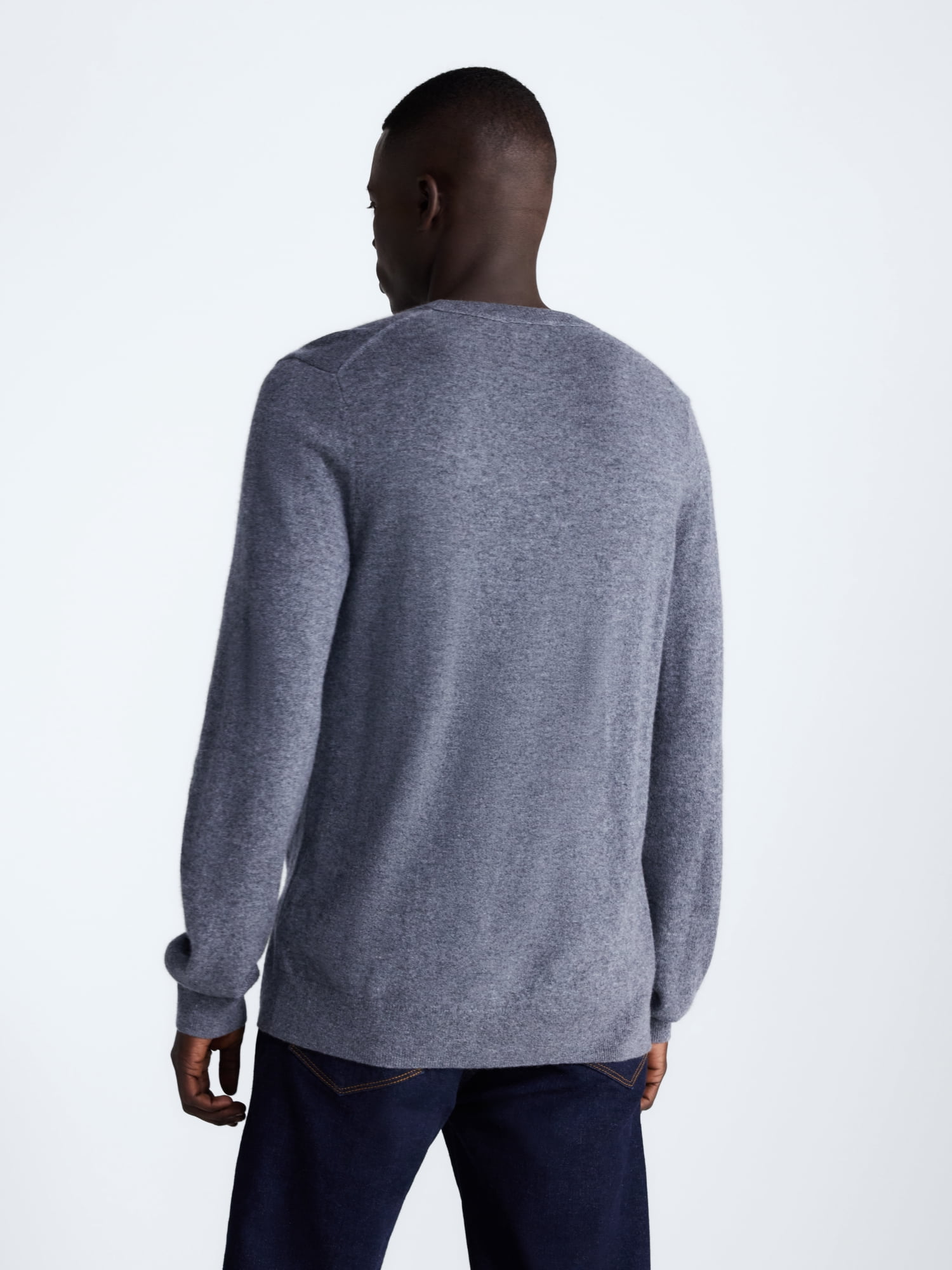 Free Assembly Men’s Cashmere Crewneck Sweater with Long Sleeves, Midweight, Sizes XS-2XL