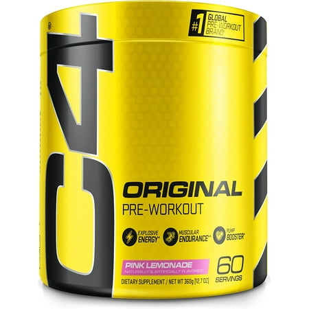 Best By 08/2024 Cellucor C4 Original Pre Workout Powder  Sugar Free Preworkout Energy Supplement for Men & Women  150mg Caffeine + Beta Alanine + Creatine  Pink Lemonade  60 Servings