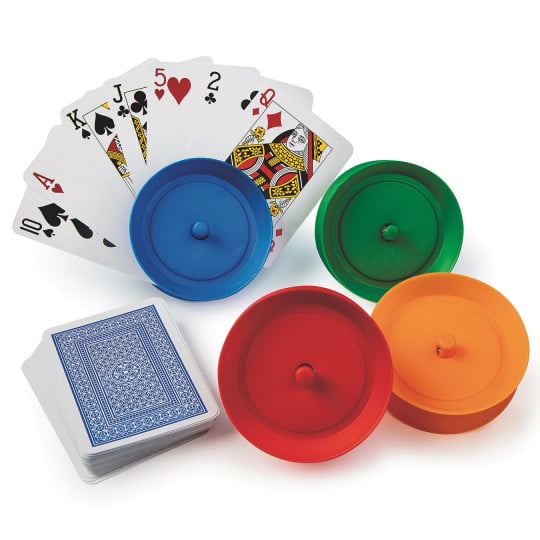 Set of 4 Circle-shaped Hands-free Playing Card Holders Cards Not Included 