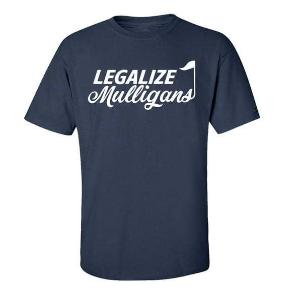 Funny Golf Legalize Mulligans Men's Golfing Short Sleeve T-shirt Graphic Tee-Navy-5xl