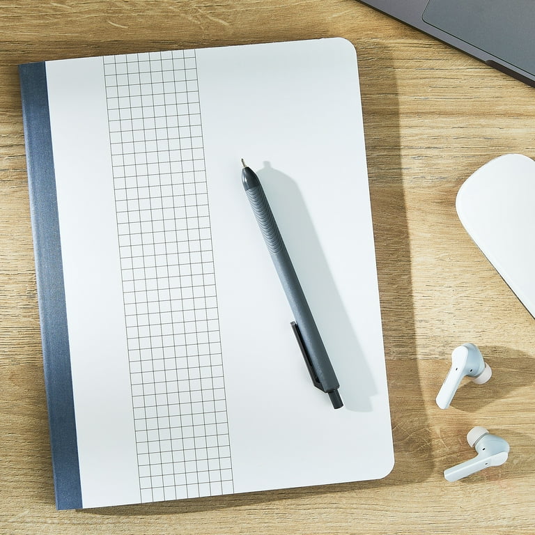 Pen+Gear Grid Ruled Poly Composition Notebook, 7.5" x 9.75", White, 80 Sheets