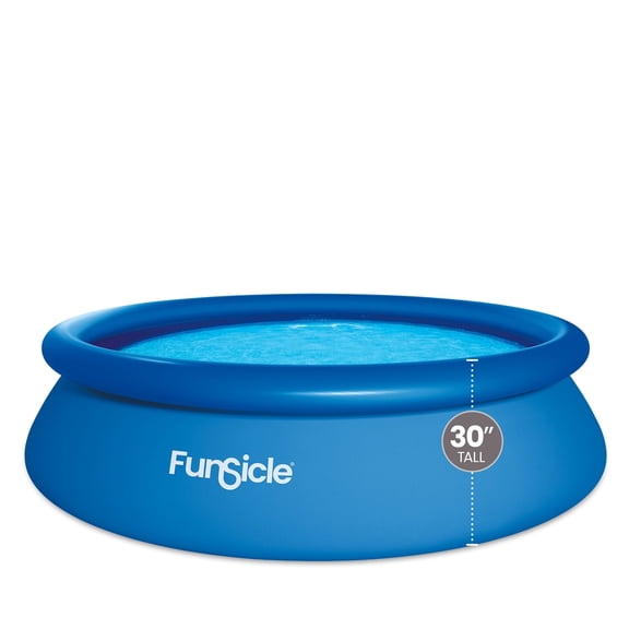 Funsicle QuickSet Above Ground Swimming Pool – with Inflatable Top Ring, 10' x 30", For Kids & Adults, Round, Blue