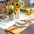 thumbnail image 4 of Light Purple White Round Placemats Set of 8 for Dinning Tables,Heat-proof Braided Table Mats 13 Inch,Gradient Solid Stripes Geometric Washable Place Mat for Kitchen Restaurant Party Table Decor, 4 of 9