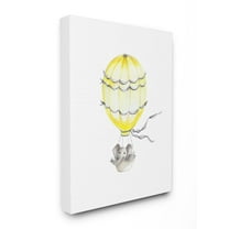 The Kids Room by Stupell Cute Cartoon Elephant In Hot Air Balloon Zoo Animal Painting Canvas Wall Art by Studio Q by Studio Q