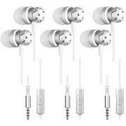 3 Packs Earbud Headphones with Remote & Microphone, SourceTon In Ear Earphone Stereo Sound Noise Isolating Tangle Free for iOS and Android Smartphones, Laptops, Gaming, Fits All 3.5mm Interface Device