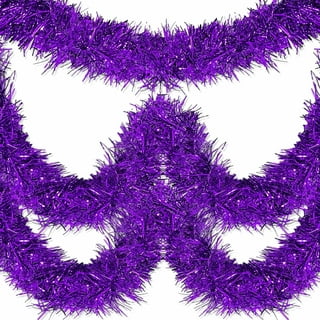 LONGRV 4 Pieces Mardi Gras Tinsel Garland 6.5Ft Festooning Garland Shiny  Hanging Decorations for Mardi Gras Decorations, Green Purple Gold Mixed  Color 