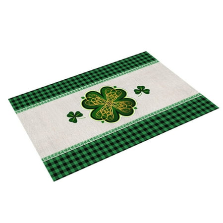 

Hanyhapt St Patricks s Day Placemats Irish Festive Atmosphere Decorative Table Runners Tablecloths (D)