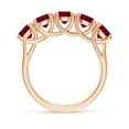 thumbnail image 2 of ANGARA Natural Half Eternity Five Stone 3 ct Ruby Wedding Band in 14K Rose Gold for Women (Size-5mm) | July Birthstone, Birthday, Anniversary, Jewelry Gift for Women | Natural Ruby Ring, 2 of 9
