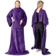 thumbnail image 1 of Manta portátil PAVILIA para mujeres y hombres adultos con mangas, color morado, 1 of 9