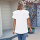 thumbnail image 4 of Blusas de Verano para Mujer, con Volantes, Corta, Cuello Redondo, Informales, Plisadas Al Frente, Básicas. XL, 4 of 9