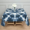 thumbnail image 3 of Blue Tie Dye Starburst Pattern Square Tablecloth,Waterproof Square Table Cover,Wipeable Spillproof Washable Table Cover for Home Kitchen Party Decor 42"X42"(107x107cm), 3 of 6