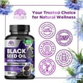 thumbnail image 4 of Black Seed Oil Capsules 1000mg with Thymoquinone - Pure Nigella Sativa for Skin Health & Immune Support, 100% Blackseed Oil, Amazing Extraction Above Cold Pressed Black Cumin Seed - 120 Softgels, 4 of 9