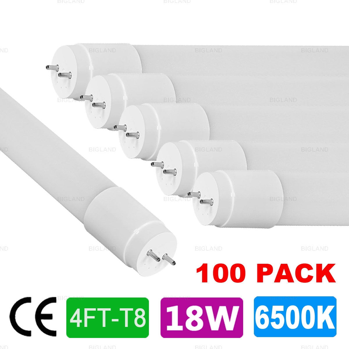 10-100Pack G13 LED Tube Light Fluorescent 4 Foot 48''inch 6500K Clear Milky LENS 