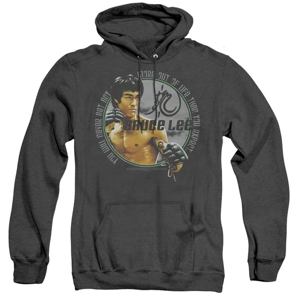 Bruce Lee Expectations Adult Heather Hoodie Sweatshirt Black