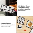 thumbnail image 4 of Happy Cute Pandas 5 Pcs Kitchen Set Heat Resistant Oven Mitts and Non-Slip Pot Holders with Adjustable Cooking Apron, 4 of 6