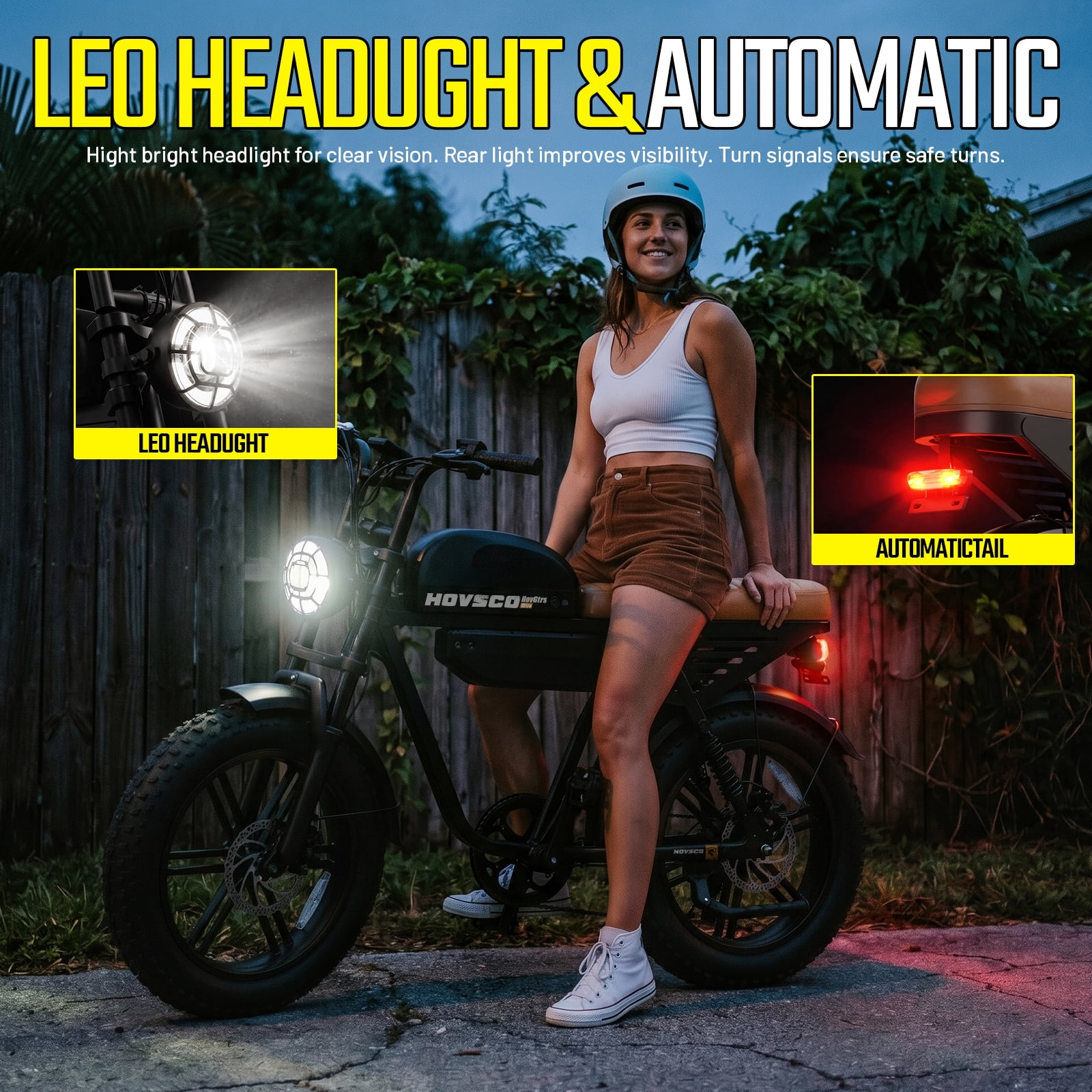 HOVSCO Electric Bike for Adults, 750W Motor, 48V/15AH+25AH Dual Batteries, 20'' Fat Tire E-Mountain Bike, 7-Speed E-Bike Full Suspension UL2849