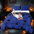 thumbnail image 3 of Homewish Spider Web Queen Comforter Set, Happy Halloween Comforter Sets Queen, Royal Blue, Navy Reversible, 3-Piece 1 Comforter and 2 Pillowcases, 3 of 6