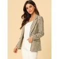 thumbnail image 4 of INSPIRE CHIC Blazer à Carreaux Style Boyfriend à Pied-de-Poule Longueur Hanche pour Femme, 4 of 6
