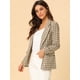 thumbnail image 4 of Blazers para mujer Chaqueta tipo blazer a cuadros con solapa con muesca Boyfriend Caqui XS, 4 of 6