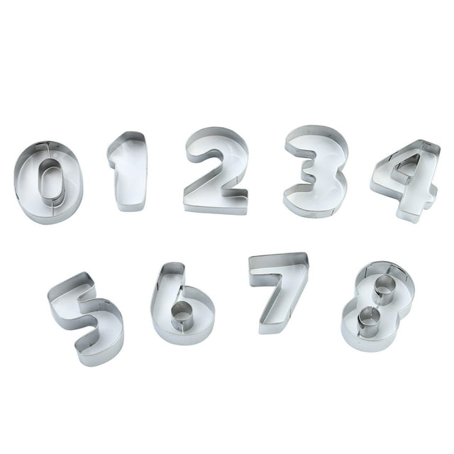 CEHVOM Number Character 0-8 Cookie Mould Cake Cutting Mould Set Of 9 Clearance