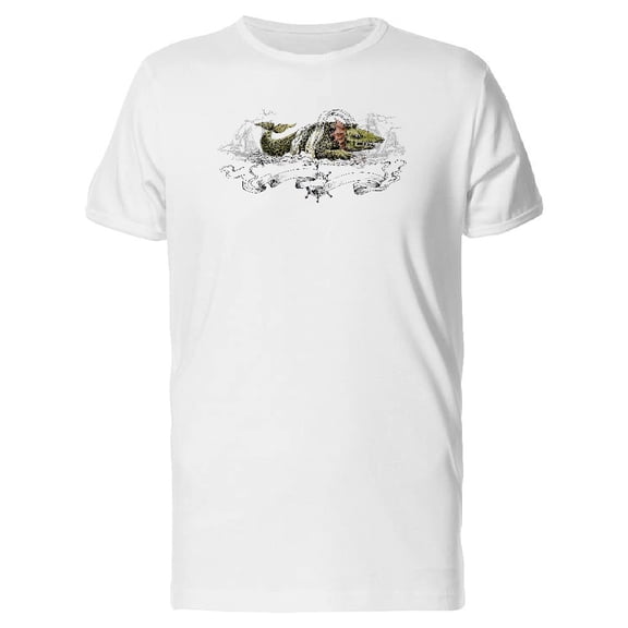 Green Sea Monster Sketch Tee Men's -Image by Shutterstock