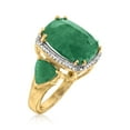 thumbnail image 3 of Ross-Simons 7.00 ct. t.w. Emerald and .12 ct. t.w. Diamond Ring in 18kt Gold Over Sterling, Women's, Adult, 3 of 5