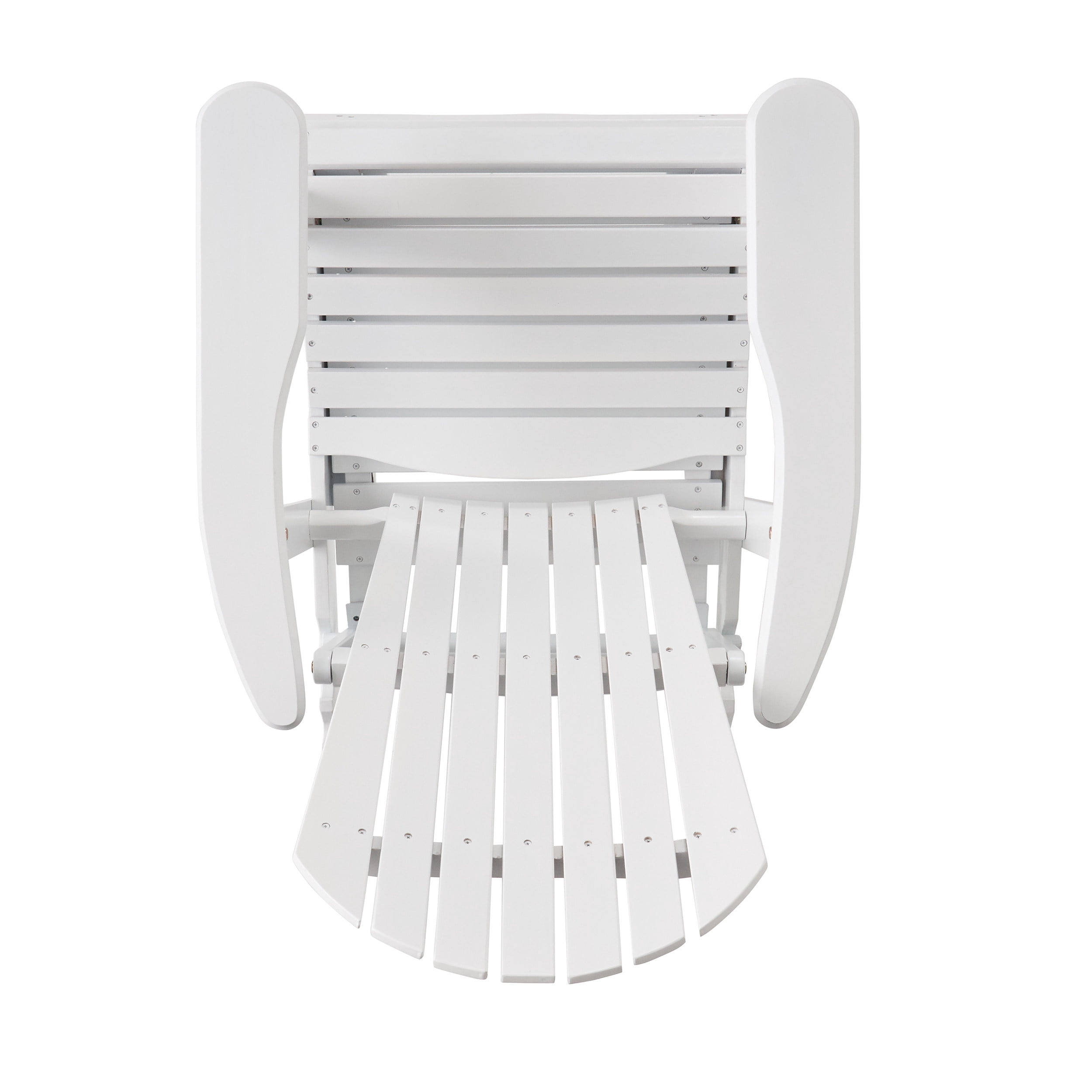 Munoz Reclining Wood Adirondack Chair with Footrest, White