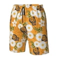 thumbnail image 4 of Rocae White Floral and Butterflies for Men's Beach Shorts Casual Elastic Waist Drawstring Summer Beach Shorts,S-3XL-Small, 4 of 6
