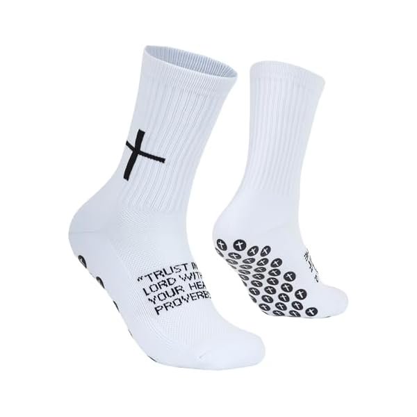 WAYANCross Grip Soccer Socks - Anti-Slip Grips Sports Sock with Bible for US 6-13