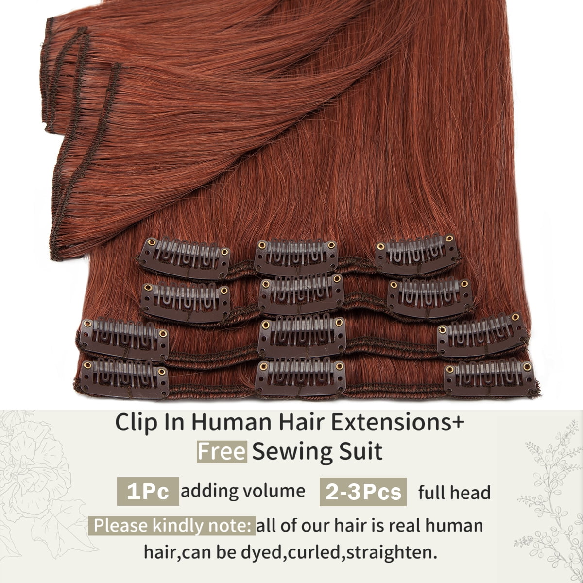 SEGO Clip in Hair Extensions 100% Real Remy Human Hair Full Head Straight Balayage Hair 8-24 inch