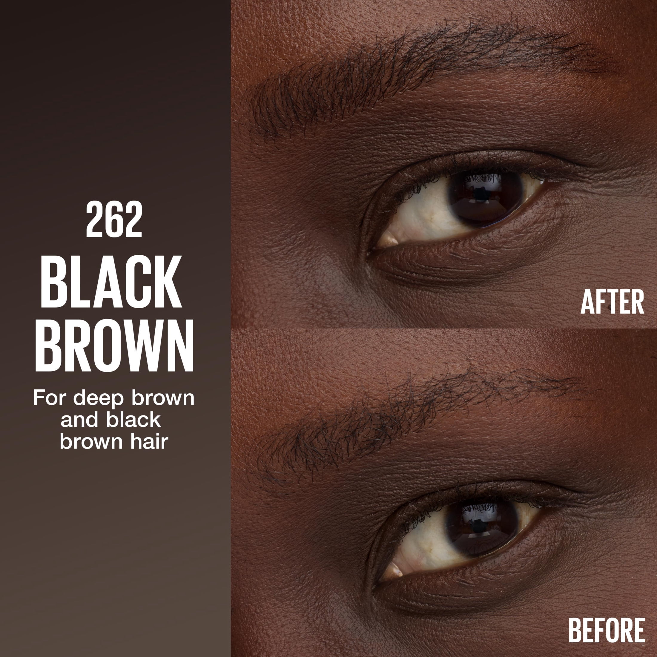 Maybelline Brow Inserts 2-in-1 Eyebrow Pencil and Brow Gel, Black Brown, 0.04 fl oz