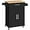 Black, variant on Hyxoo Kitchen Island on Wheels with Storage Cabinet, Rolling Kitchen Cart with Bamboo Top & Drawer & Spice Rack Towel Bar, Microwave Stand Cart for Kitchen/Dining Room, Black