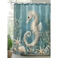 thumbnail image 2 of Shower Curtains Seahorse Bath Curtain Coral Starfish Blue Ocean Waterproof Bathroom Shower Curtain Set with Hooks Decoration 72 x 84 Inches, 2 of 7