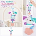 thumbnail image 2 of Plumora Plush Animal Teether Wind Chime Toy - Hanging for Car Seat, Stroller, and Crib, Soft Stuffed Figurine with Rattle, Soothes Gums, Great Baby Car Toy, Non-Toxic., 2 of 6