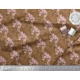 thumbnail image 2 of Soimoi Brown Cotton Voile Fabric Damask & Rose Floral Printed Craft Fabric by the Yard 56 Inch Wide, 2 of 3