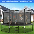 thumbnail image 6 of YORIN Trampoline with Trampoline Light, 1500LBS 16FT Trampoline for 10 Kids Adults, Recreational Trampoline with Basketball Hoop, Ladder, Galvanized Outdoor Heavy Duty Trampoline, 6 of 7