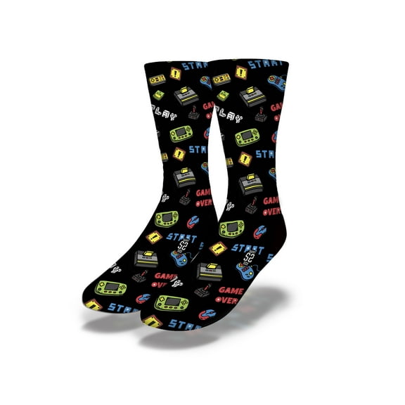 Game Over Socks, Black, One Size (7-13)