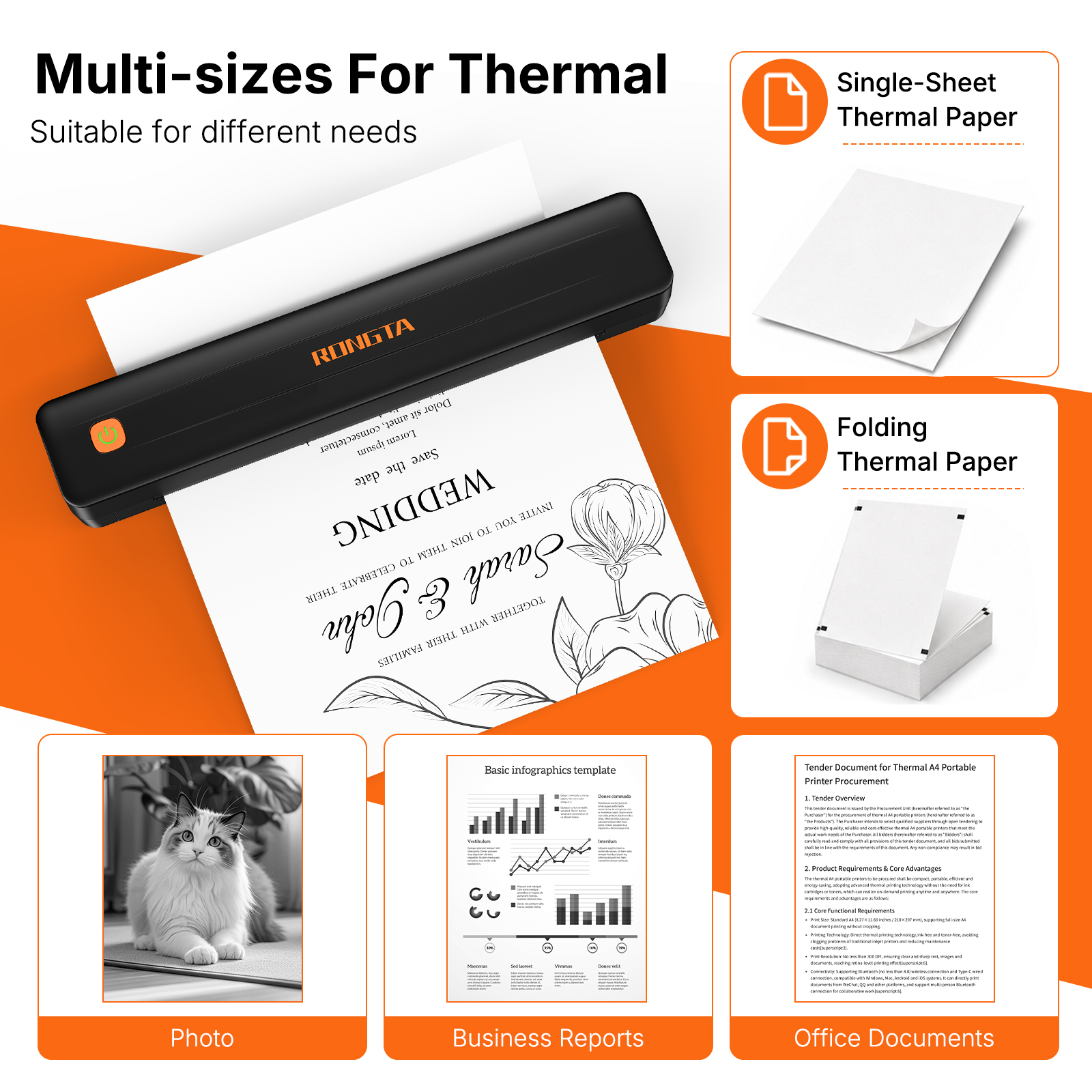 Rongta F11A Portable Thermal Printer, Wireless Bluetooth photo 4