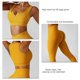 thumbnail image 5 of Pantalones De Yoga Cintura Alta Elásticos Ajustados Levantamiento De Cadera Leggings De Entrenamiento Delgados Pantalones Para Deportes Correr Amarillo M, 5 of 8